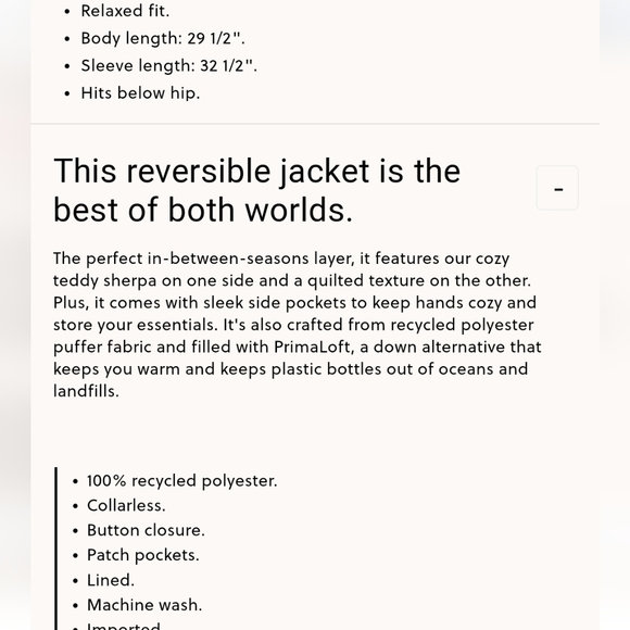 J.Crew quilted sherpa lined jacket - Picture 5 of 11